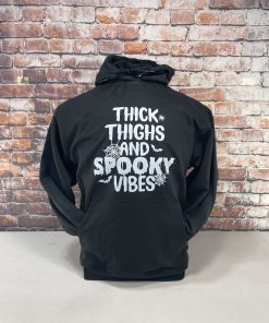 Thick Thighs Spooky Vibes - Hoodie - Black