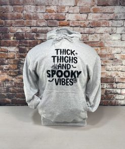 Thick Thighs Spooky Vibes - Hoodie - Grey